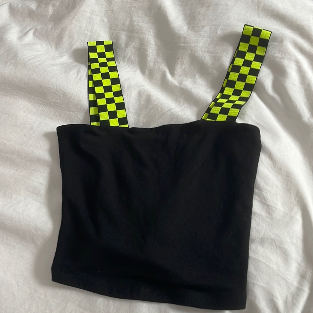 Black tank top with neon straps